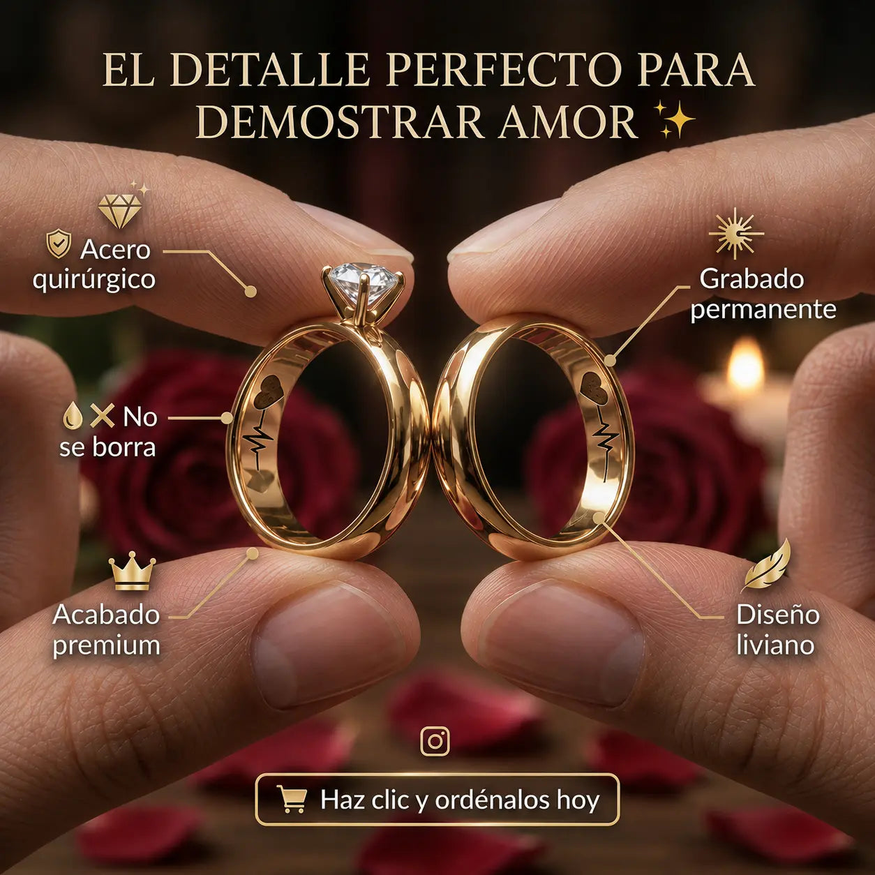 👩‍❤️‍👨Dos promesas para siempre™ + Acta de compromiso ¡Forma de corazón!
