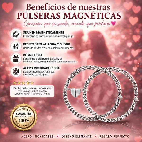 Dos pulseras magnéticas del amor™ Símbolo eterno