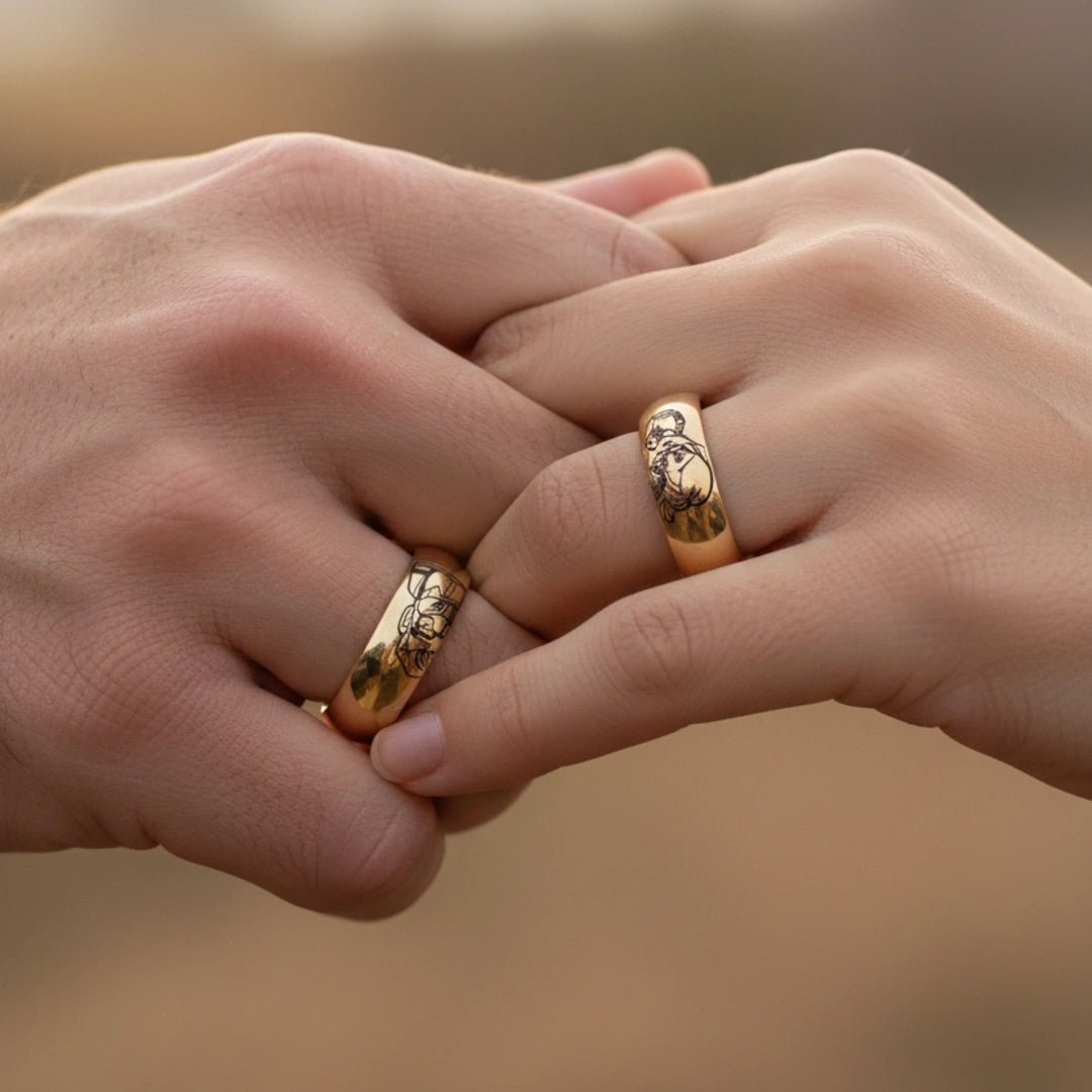 👩‍❤️‍👨Dos Anillos Up De Promesa™ + acta de promesa Símbolo eterno