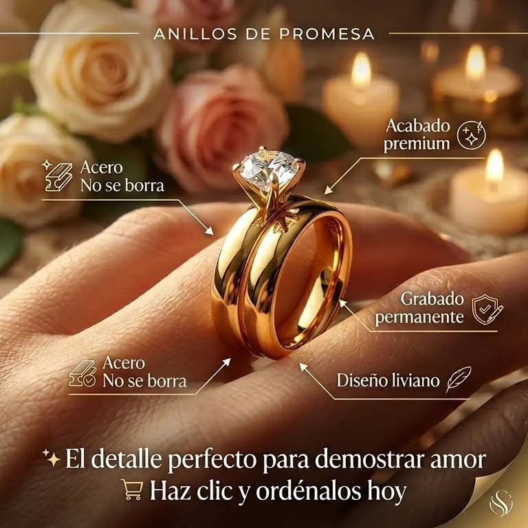 👩‍❤️‍👨Dos promesas para siempre™ + Acta de compromiso ¡Forma de corazón!